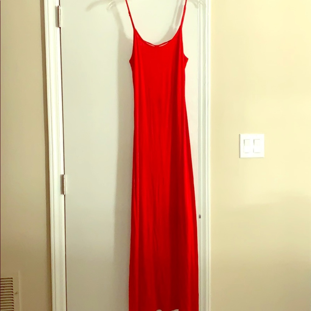 Long red dress